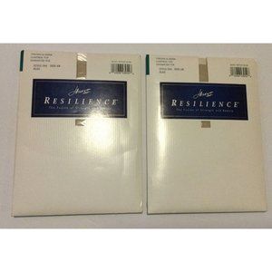 New Hanes Resilience AB FLAX sheer control top enhanced toe Nylon Pantyhose NOS